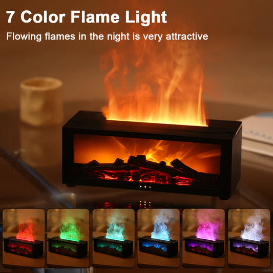 Aromatherapy Flame Fragrance Diffuser with RGB Light and Remote Control